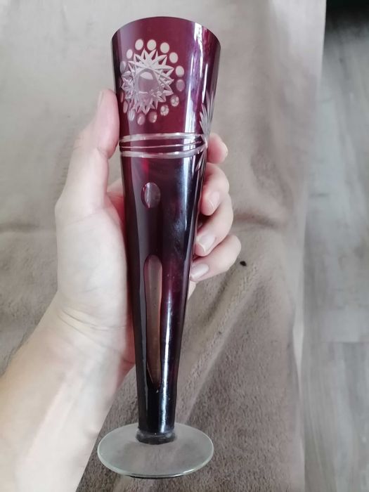 4 veze de cristal rosu rubin hand cut