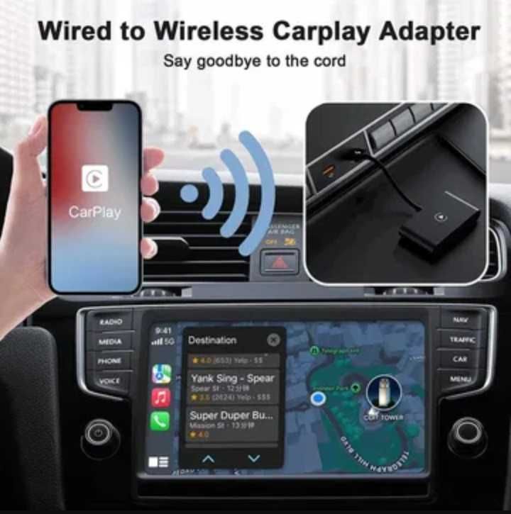 Подарок для Aвтоледи: Беспроводной адаптер для Android Auto и CarPlay