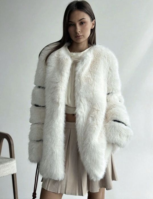 ново дамско палто с косъм