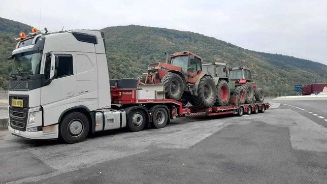 Transport tractoare, combine agricole, buldoexcavatoare