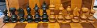 Set șah vechi din lemn (în cutia originală)