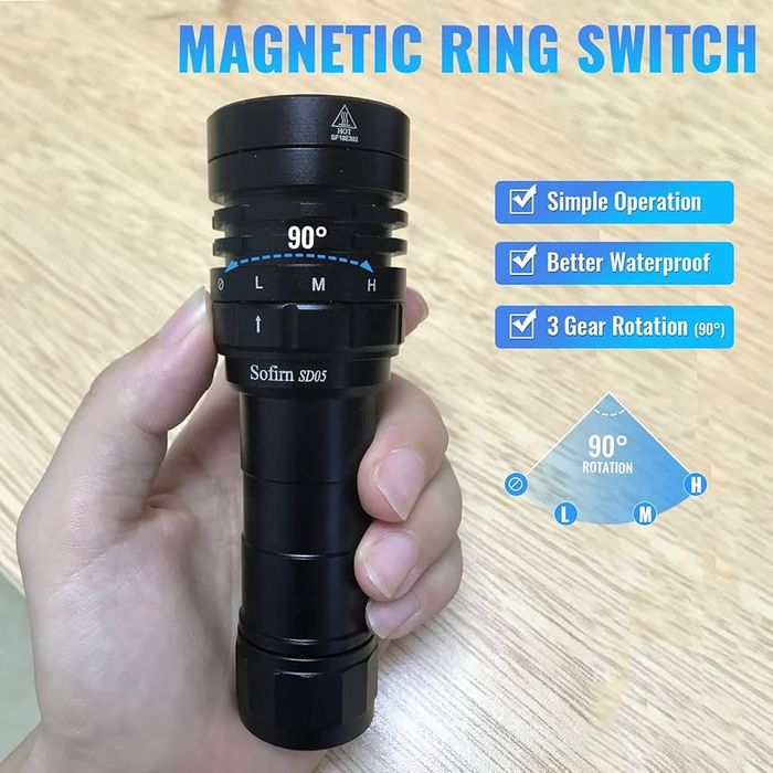 Фенер LED SOFIRN SD05 3000lm за гмуркане