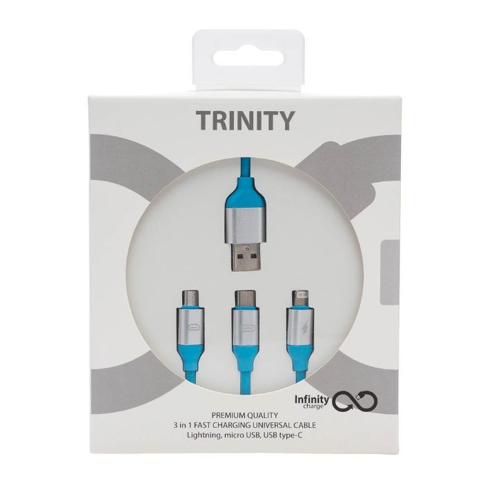 Cablu incarcare 3 in 1 - Trinity Lightning, Micro-USB si USB Type-C
