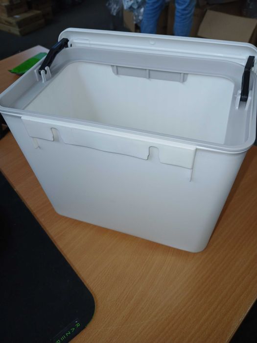 Cos de Gunoi 7L, cu Capac Glisant, Montare Perete, Alb