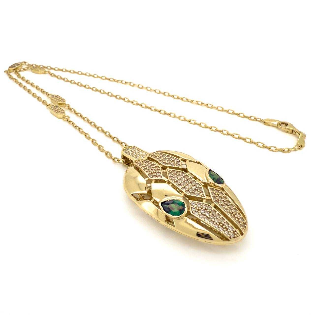 Tilla taqinchoq "Mystic Serpent" Bvlgari uslubida