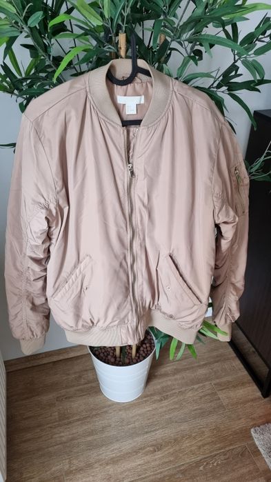 Geaca bomber supradimensionata H&M, rose, dama, marimea 36