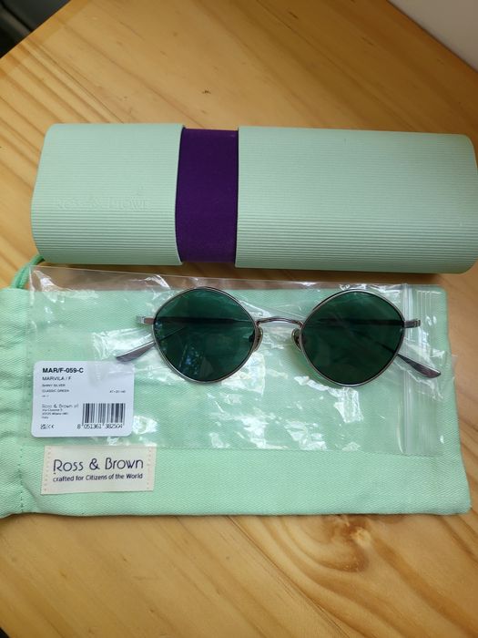 Ochelari de soare originali Ross & Brown Marvila Titanium Silver Green