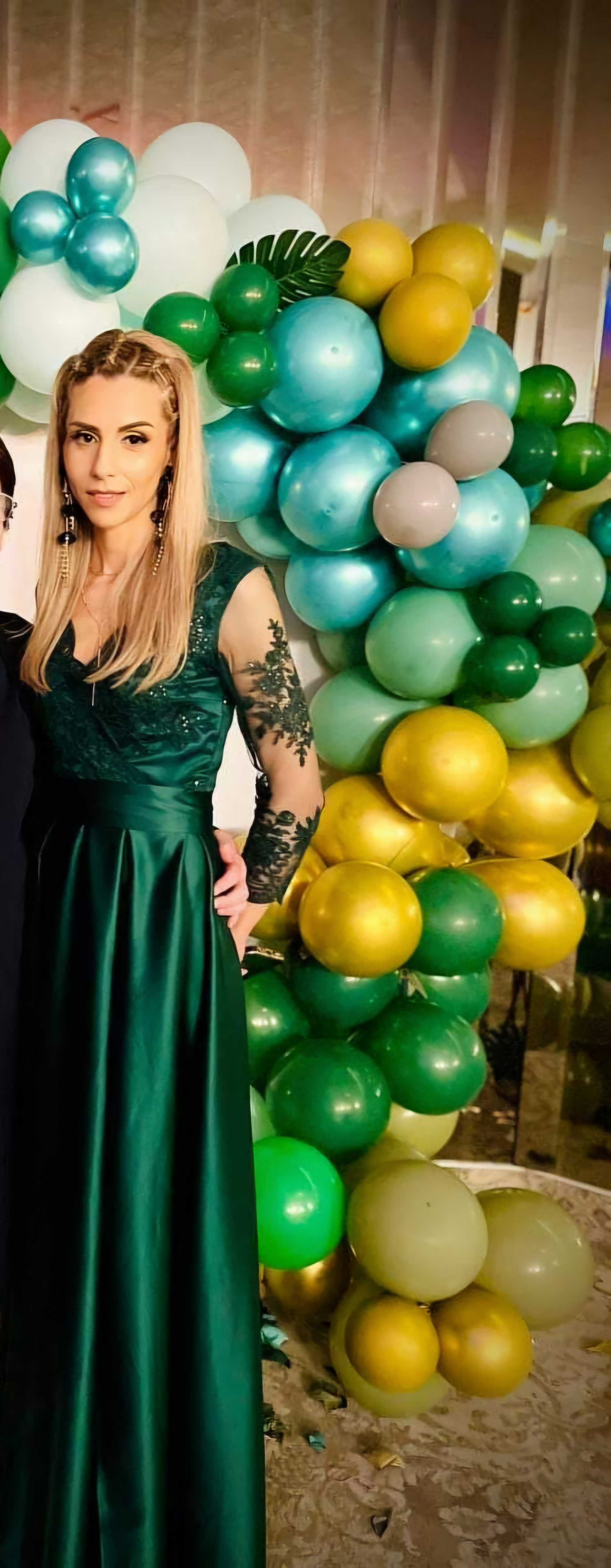 Rochie eleganta de nuntă verde smarald