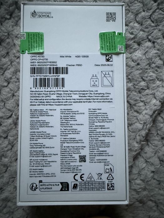 Чисто нов OPPO A5 5G – 128GB, Бял