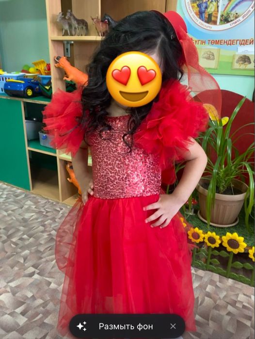 Красное детское платье на прокат