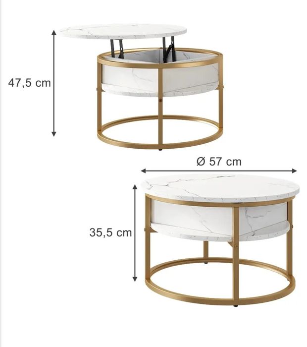 Кръгла повдигаща се холна маса Vicco