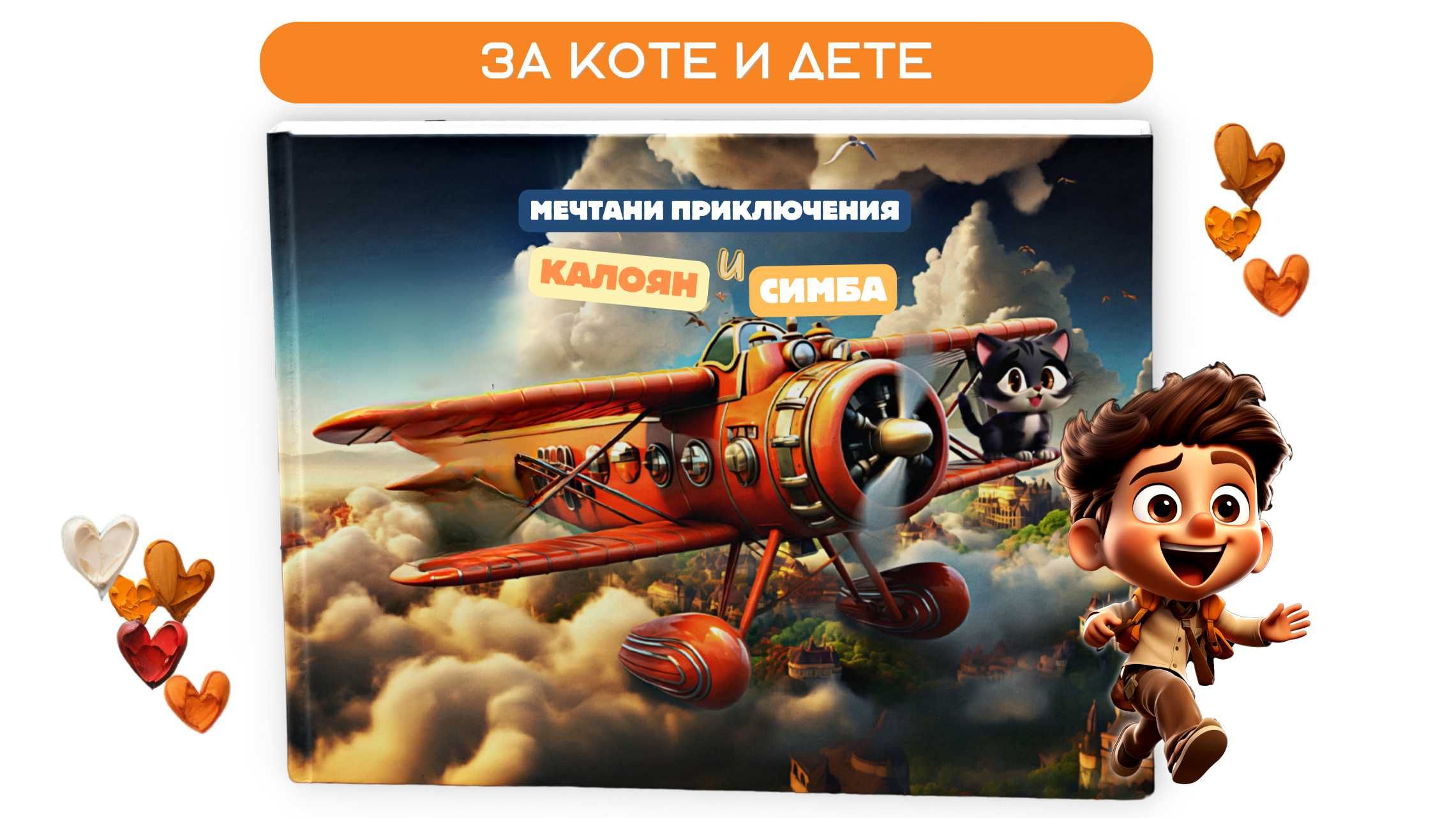 Персонализирана Детска Книжка - Вашето Дете е Главен Герой - С Котето