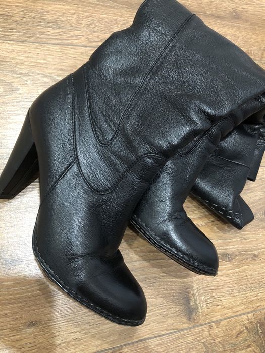 Сапоги ботфорты зимние кожаные