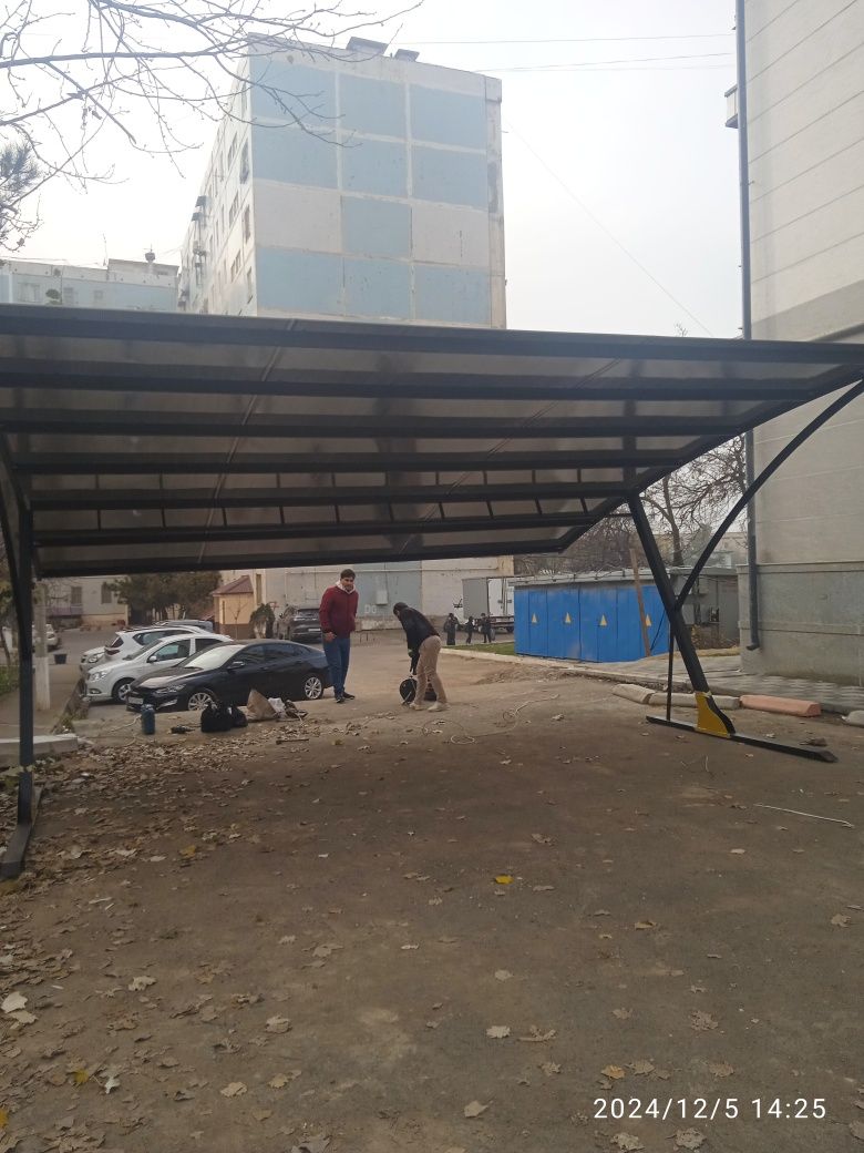 Авто навес мошина учун кишда. Кордан. Йомгирдан саклаш. Учун йозда
