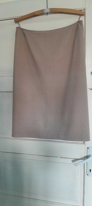 Fustă din stofă bej, mărimea L