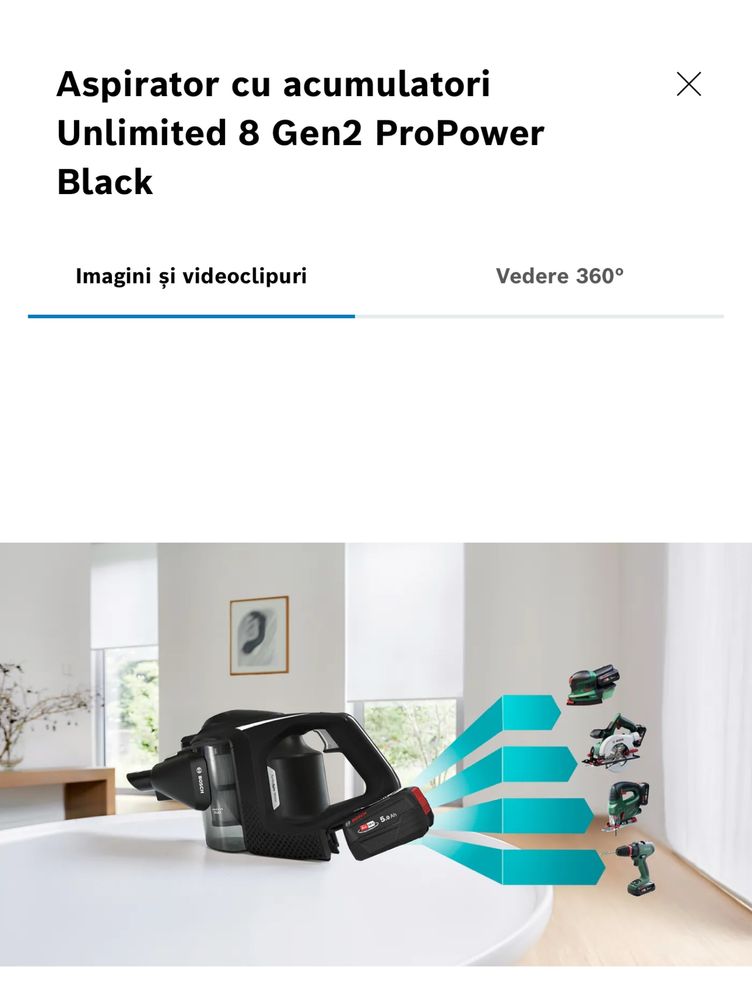 Aspirator vertical Bosch Unlimited 8 gen 2 NOU