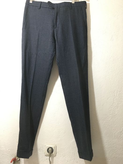 Вълнен кариран Tomy Hilfiger панталон тъмносин , 46