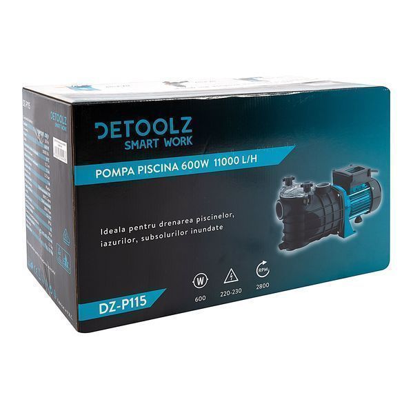 Помпа за басейн 600w дебит 11000л/час detoolz