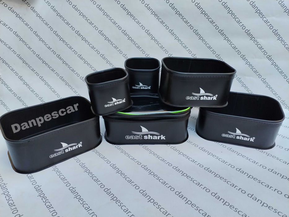 Set 6 Bacuri CUTII Nada EASTSHARK EVA Box Feeder Cu Capac 26x19x12cm