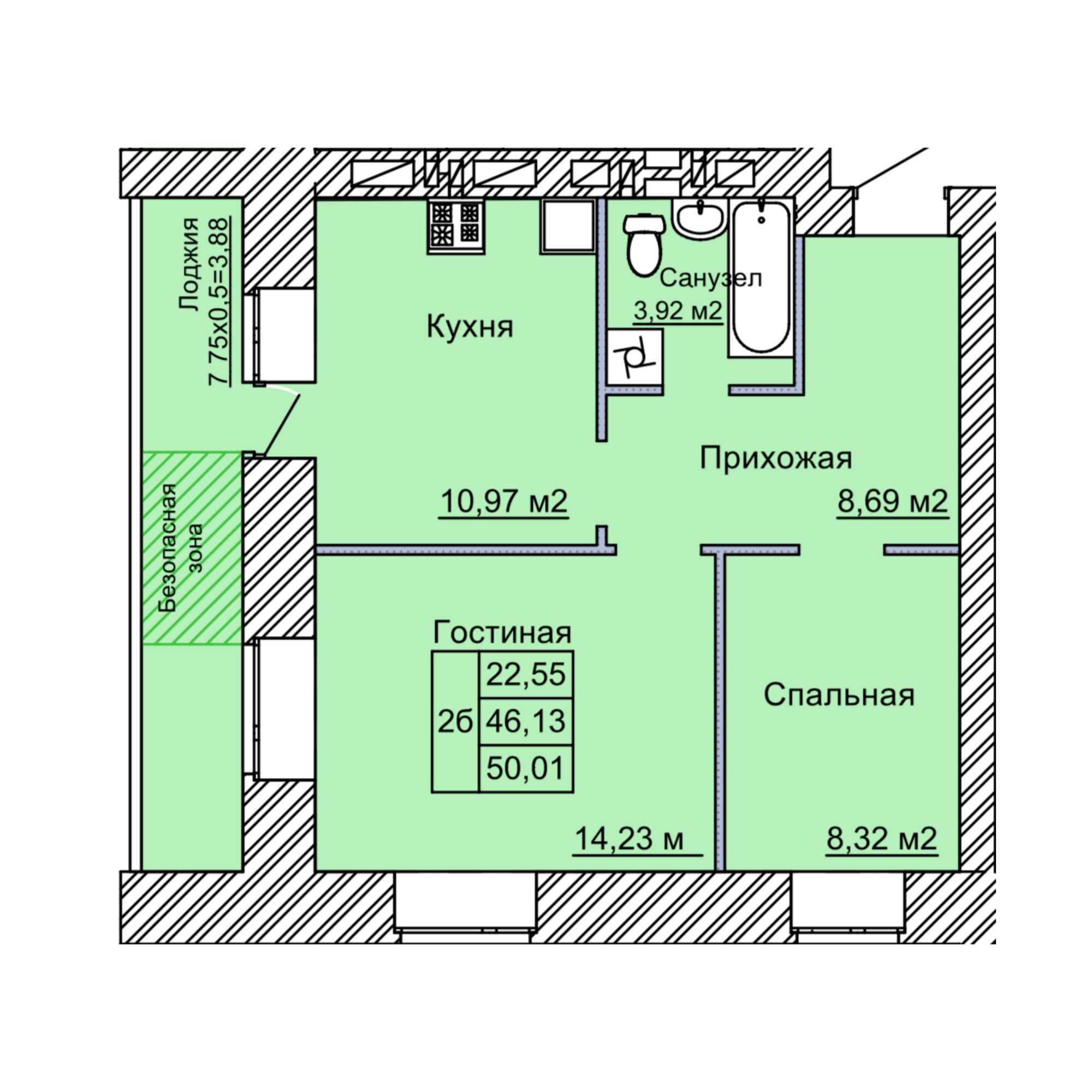 Продажа 2-комнатной квартиры Life Park 2