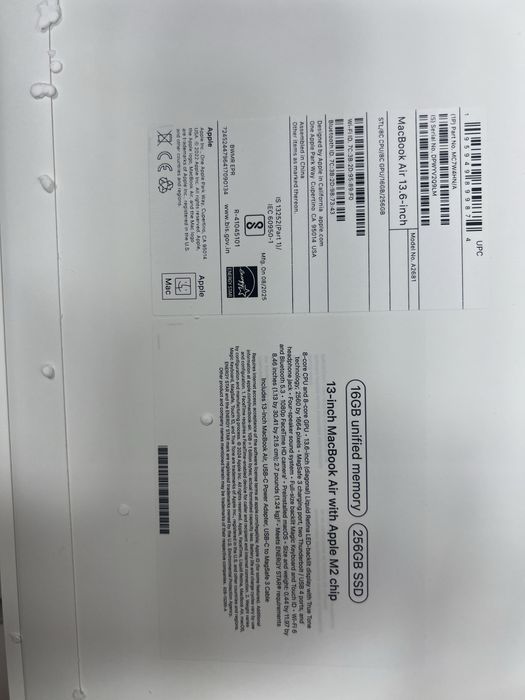 Macbook m2 Air yangi 16/256 ssd