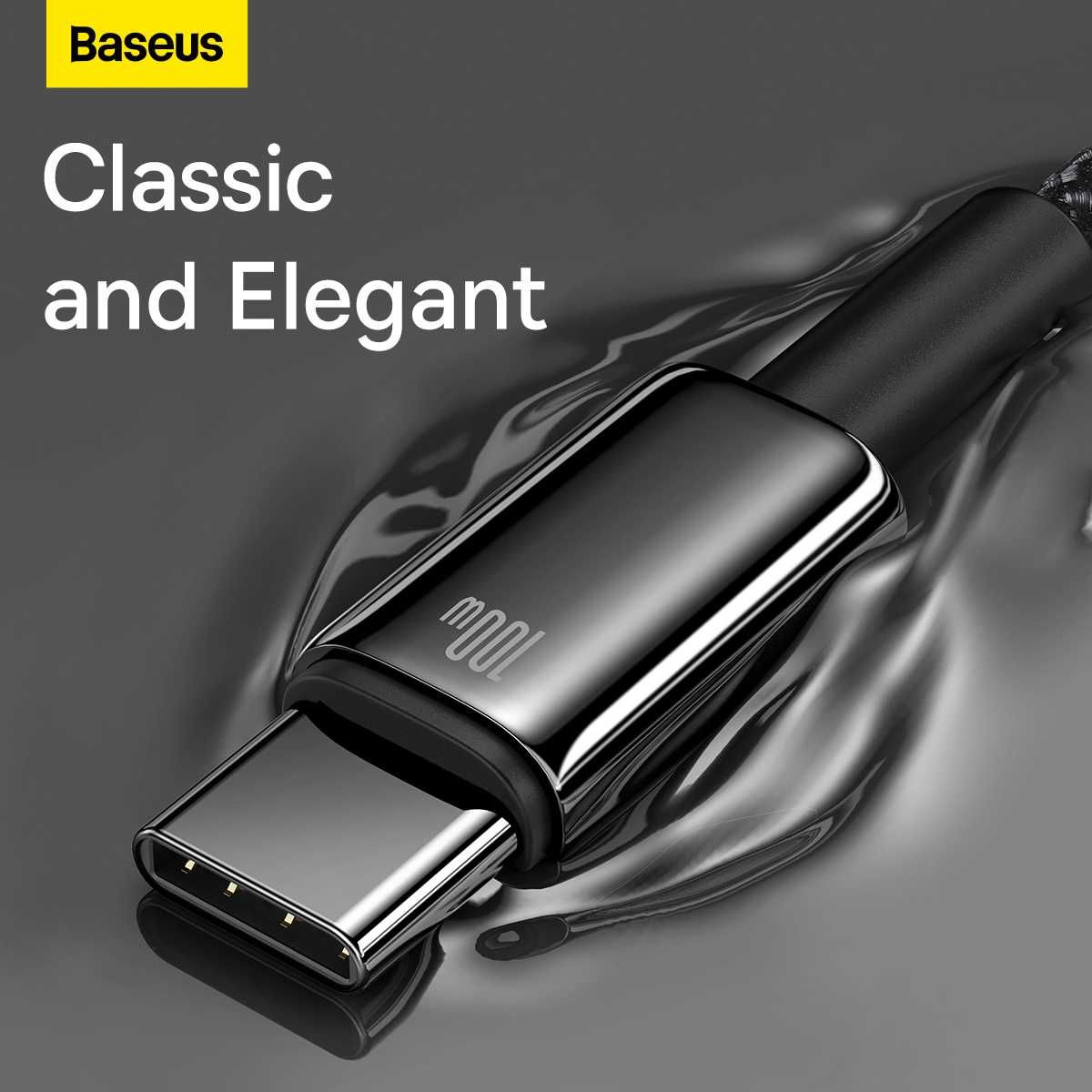 Кабель Baseus Tungsten Gold USB Type-C 100W быстрая зарядка 1 метр