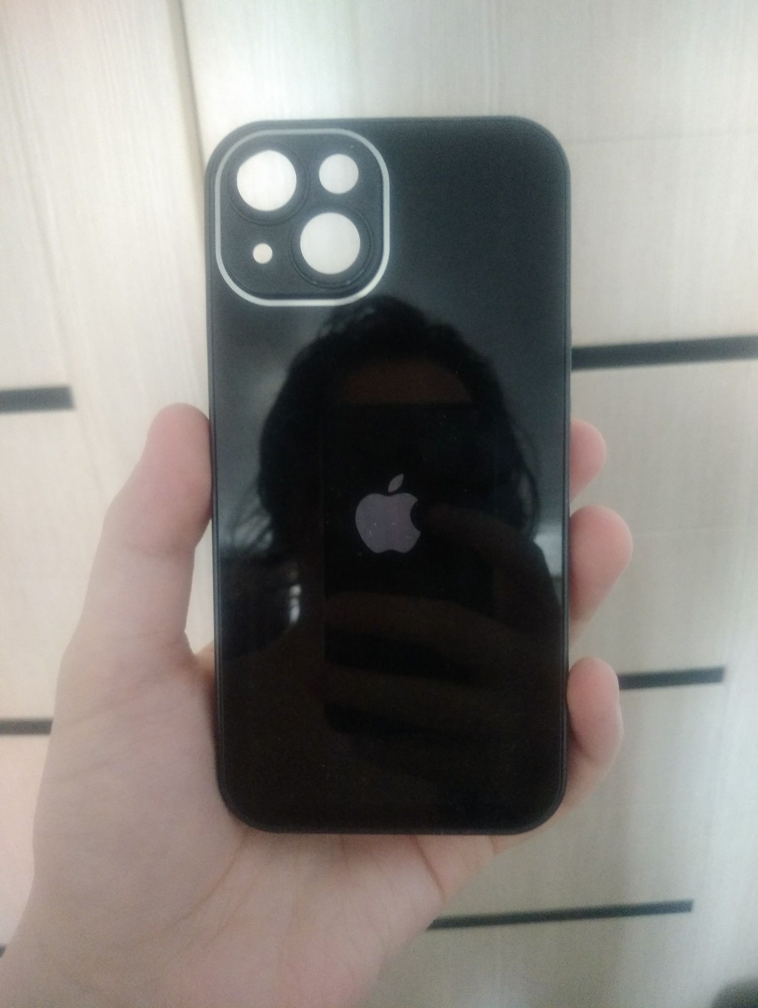 Чехол на iPhone 14 Черный с защитой под камеры