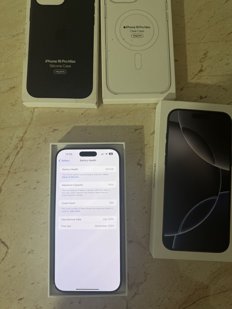 iPhone 16 Pro Max 256GB Black Titanium с Yettel гаранция до 2027