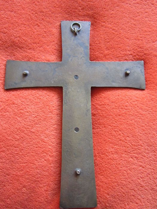 cadou rar Corpus Christi Cruce Crucifix design Weinert bronz masiv 2kg
