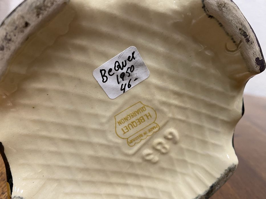 Белгийска декоративна кана H Bequet Quaregnon, модел 685 ваза от порце