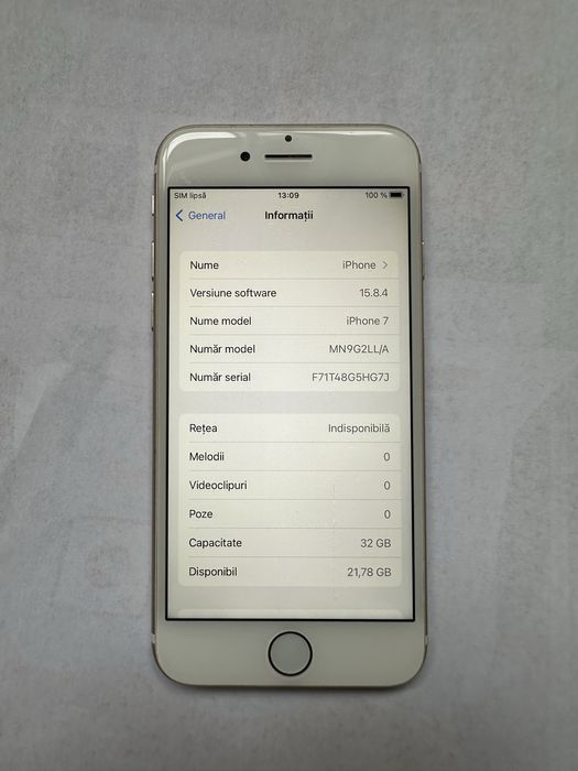 Iphone 7 in stare foarte buna fara cont si liber de retea.