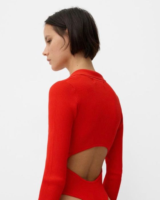 Bershka боди – оранжево/червено, отлично състояние