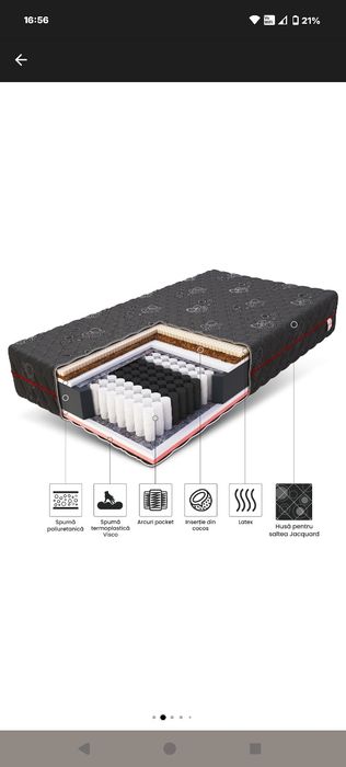 Cadru pat metalic si saltea