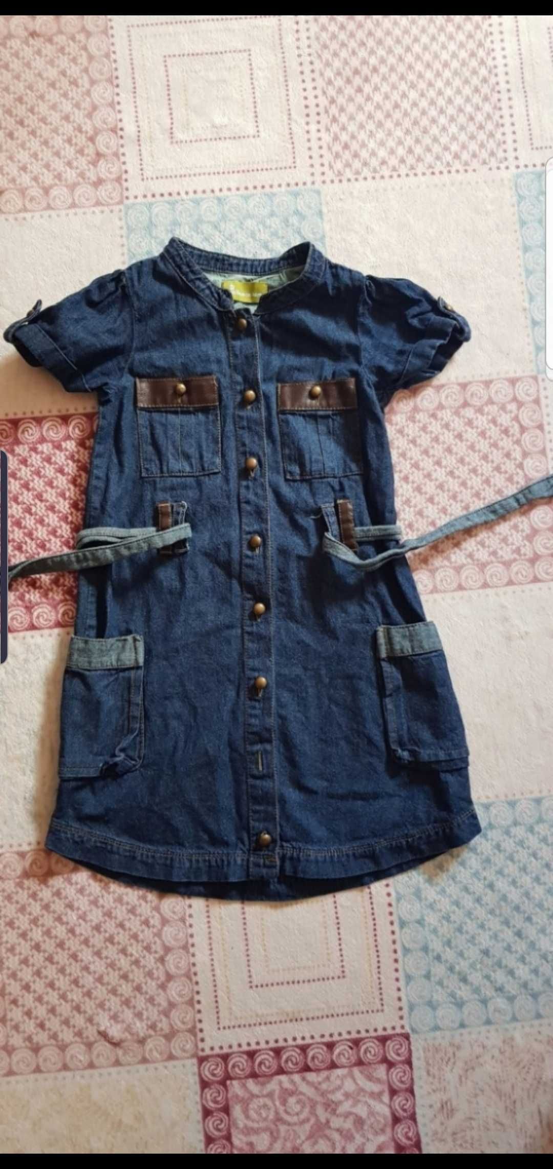 Дънково яке(дънкови дрехи)за момиченце-116см