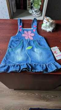 Сарафан джинсовый для девочки 2-3 лет.