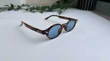 Ochelari de soare mici Retro Ovali Rama animal print Lentile albastre