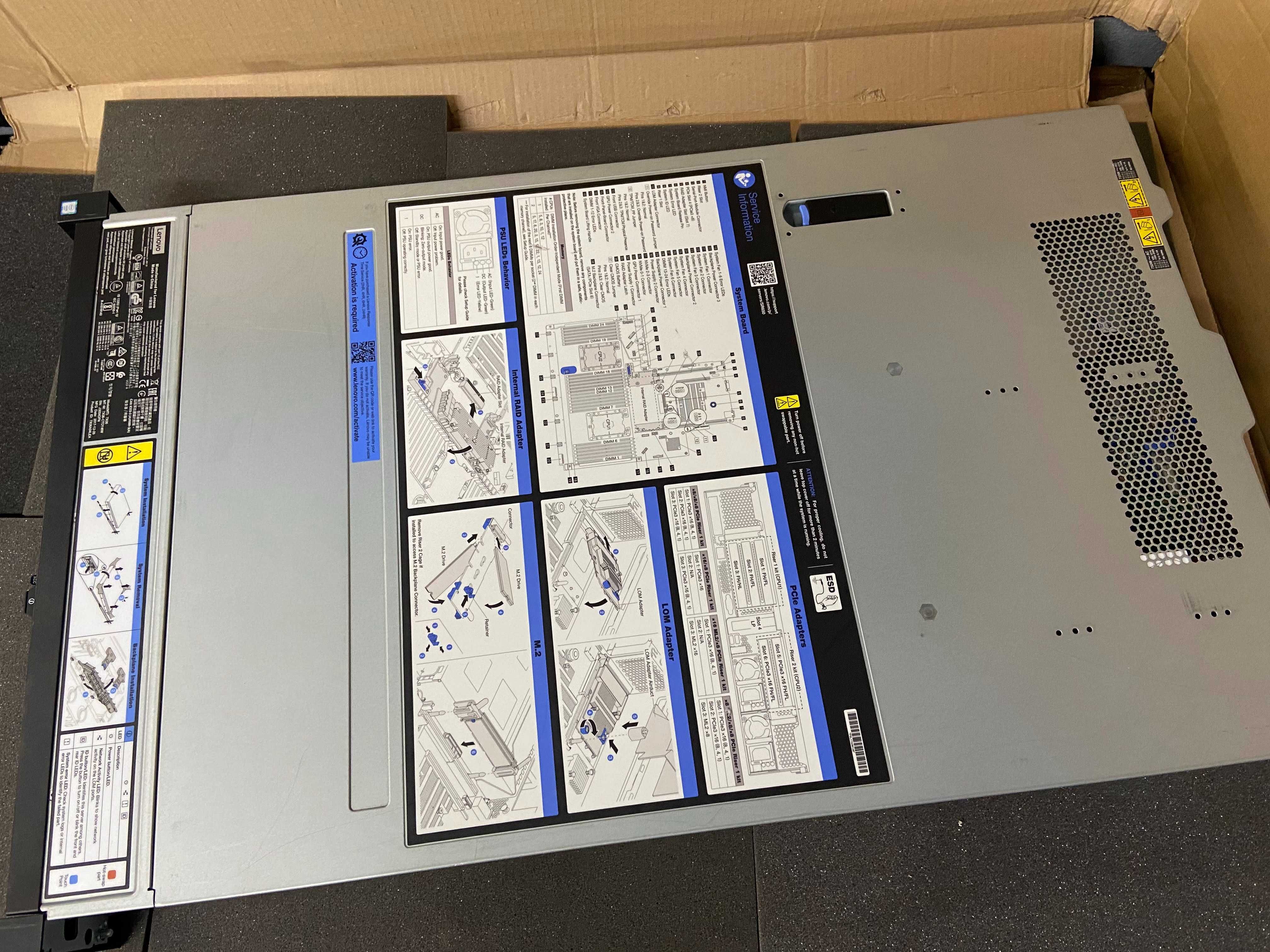 Сървър Lenovo SR650 2*Xeon Gold 6138 40c, 128GB DDR4, RAID 930-8i