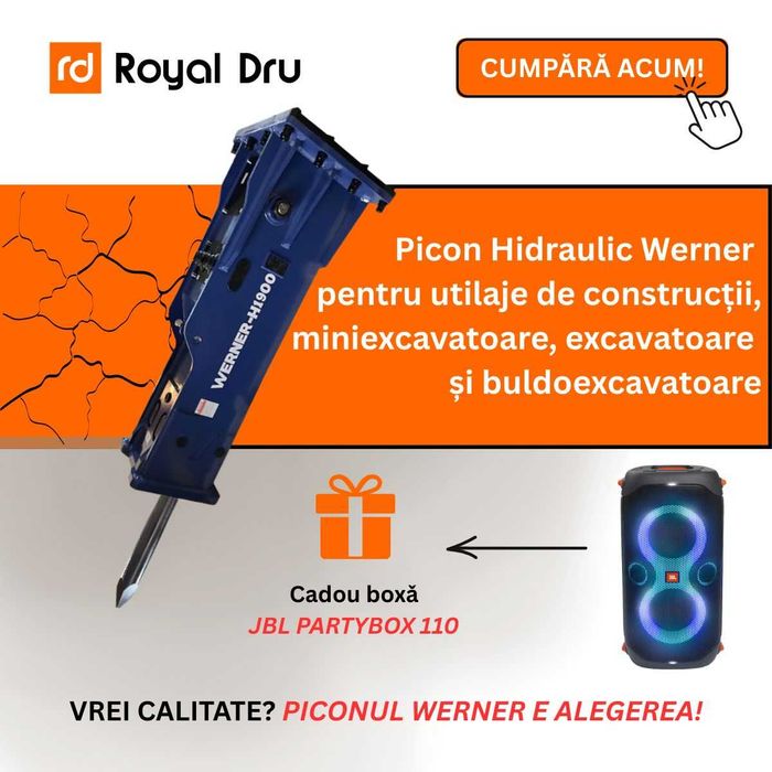 Picon hidraulic 125 kg- 4000 kg, excavatoare, miniexcavatoare, buldo