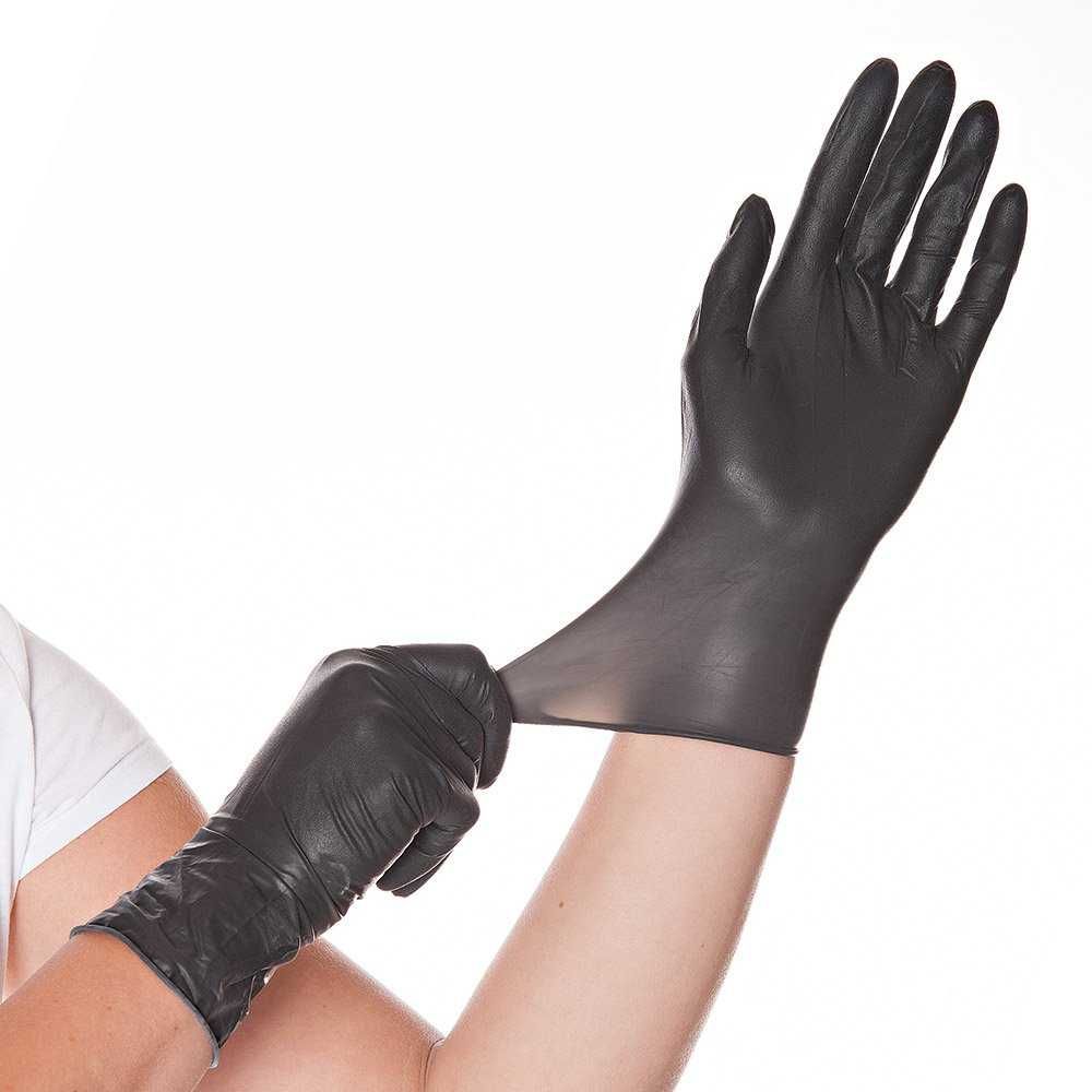 Manusi latex DIABLO -S,M,L,XL-fara pudra - negre - 24 cm - 100 buc