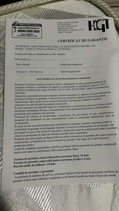Aerotermica electrica cu rezisstenta ceramica 2 ani garatie