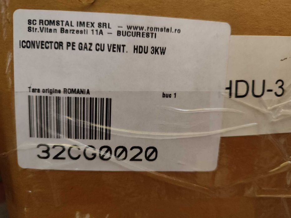 Convector pe gaz Hosseven HDU-3, model DKV, 3 kW, cu kit complet