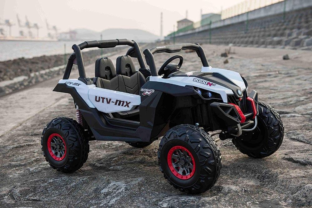 UTV electric pentru 2 copii Rocker Premium 4x4 140W 12V #Alb