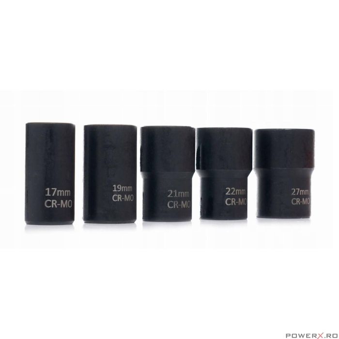 Trusa chei tubulare de impact 1/2", 27, 22, 21, 19, 17mm, 6 piese,