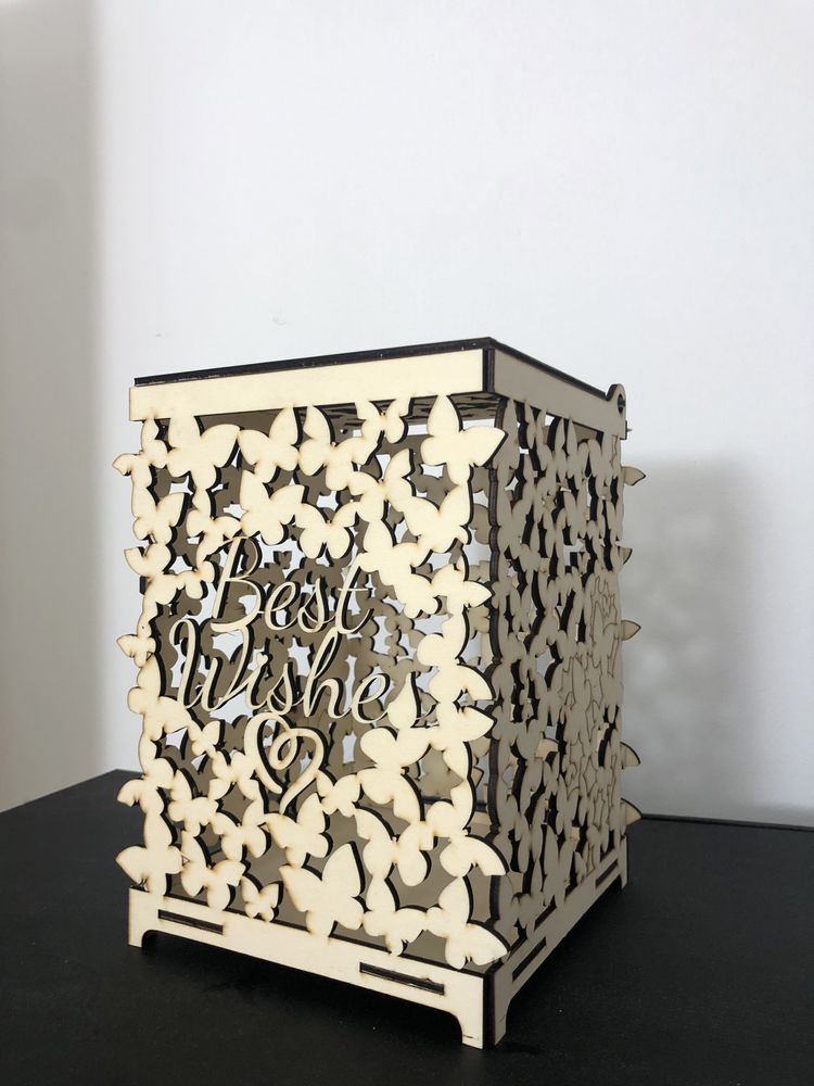 Cutie dar nunta, din lemn, se poate personaliza
