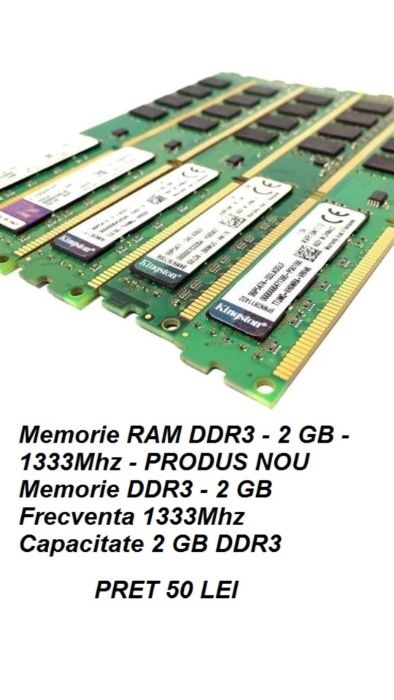 Memorie Ram DDR 3 - 2 GB 1333 Mhz