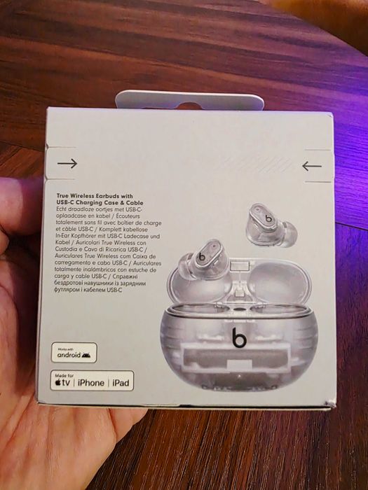 Слушалки Beats Studio Buds+, безжични, шумопотискащи, прозрачни