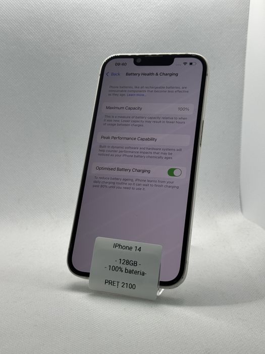 Magazin Vindem: Iphone 14, 128GB, 100% bateria