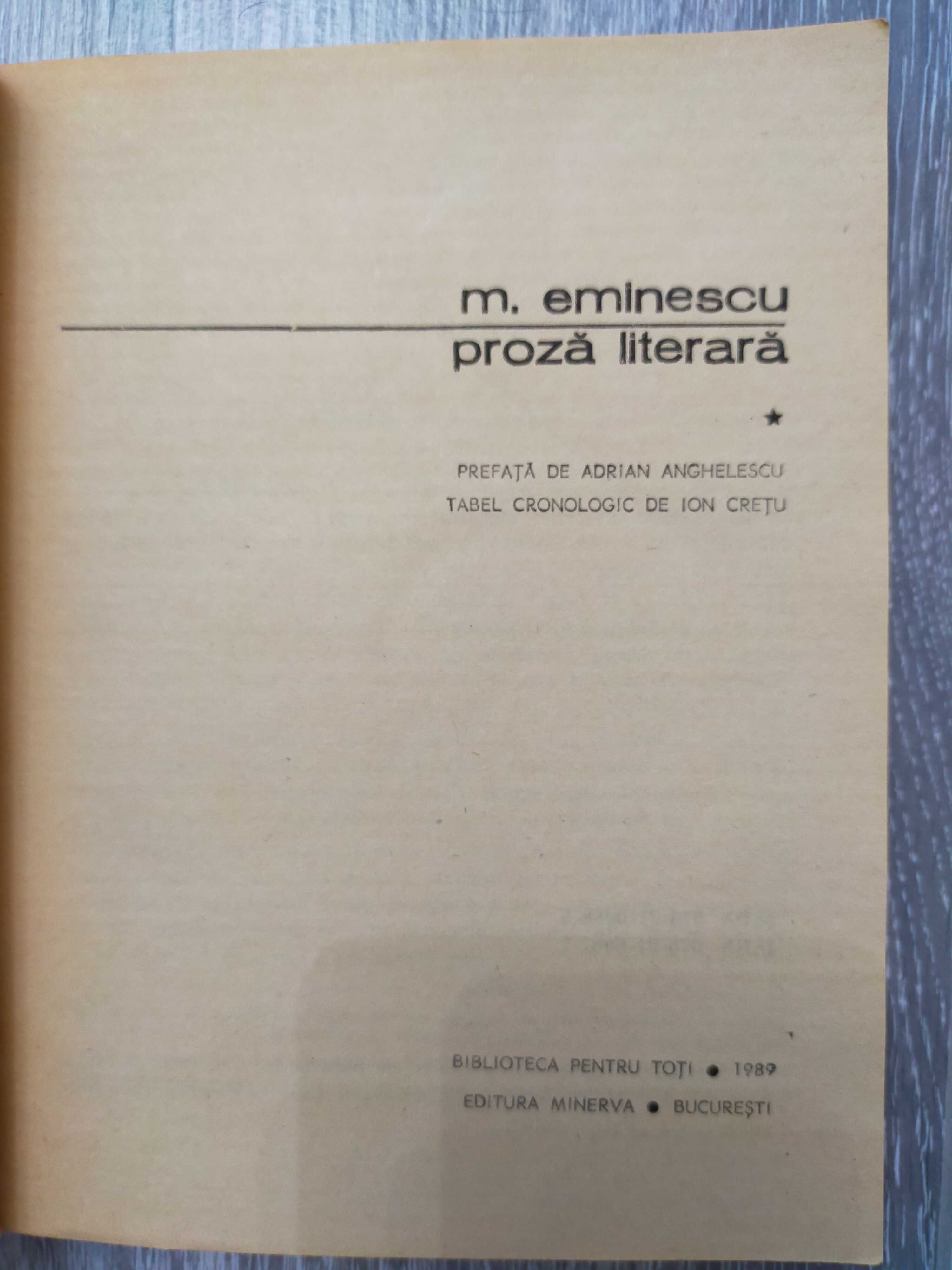 Proză literară Eminescu