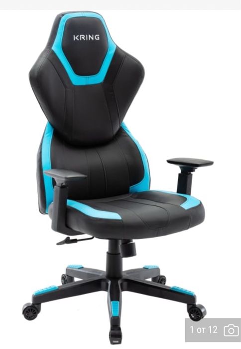 Геймърски стол Kring Sakura, Черен/Син