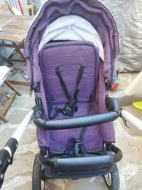 Бебешка комбинирана количка 2в1 DIZAIN BABY Naomi Plus - Виолет